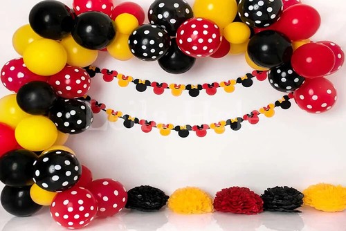 Kate Backdrop 5 x 7 Fabric Photography Background Mickey Mouse Easy Wrinkle Free - Picture 1 of 3