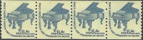 Bande bobine de 4 timbres - Scott 1615c - 8,4 cents - Harmonie en Musique - 1978 - MNH