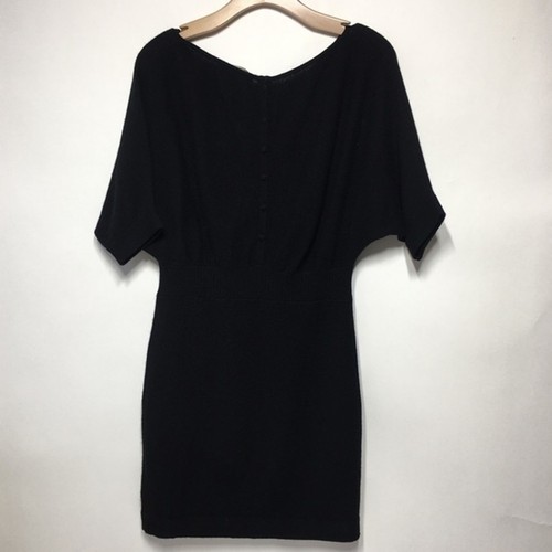 Qi Cashmere Black Dolman Sleeves Sweater Dress XS - Picture 4 of 10