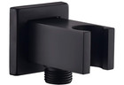 Square Wall Mounted Matt Black Elbow Shower Hose Outlet