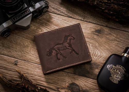 Large men's nubuck leather wallet - Always Wild - Picture 3 of 12