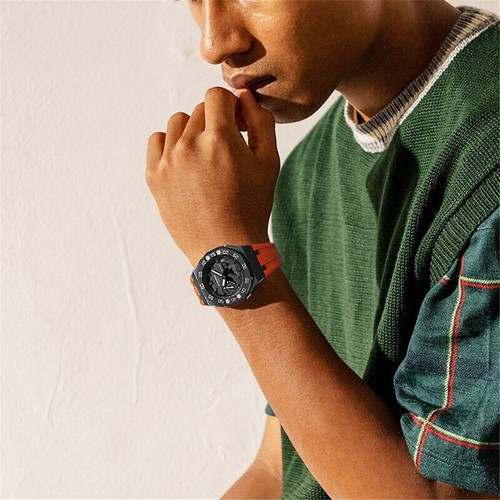 Premium Stainless Steel Case + Silicone Strap AP Mod Kit Set for G-Shock GA-2100 - Picture 4 of 77