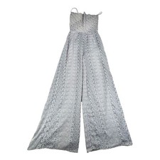 Finders Keepers Catalina Sleeveless Cowl Neck Wide Leg Navy Grey Jumpsuit Size 4
