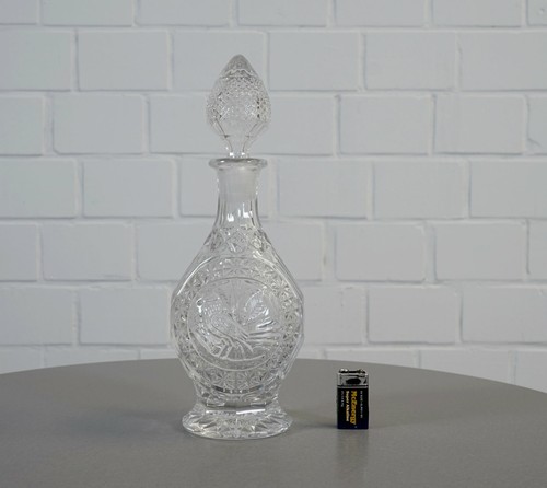 alter Kristall Pressglas Dekanter Weindekanter Weinkrug Karaffe mit Feinschliff - Bild 7 von 7