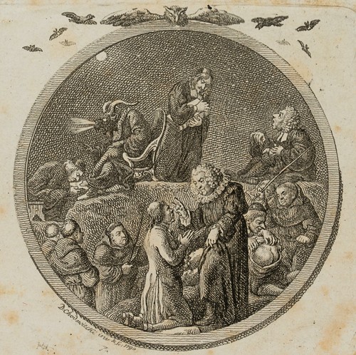 D. CHODOWIECKI (*1726), Notte di Valpurga, 1790, acquaforte figurativa classicismo - Foto 1 di 4