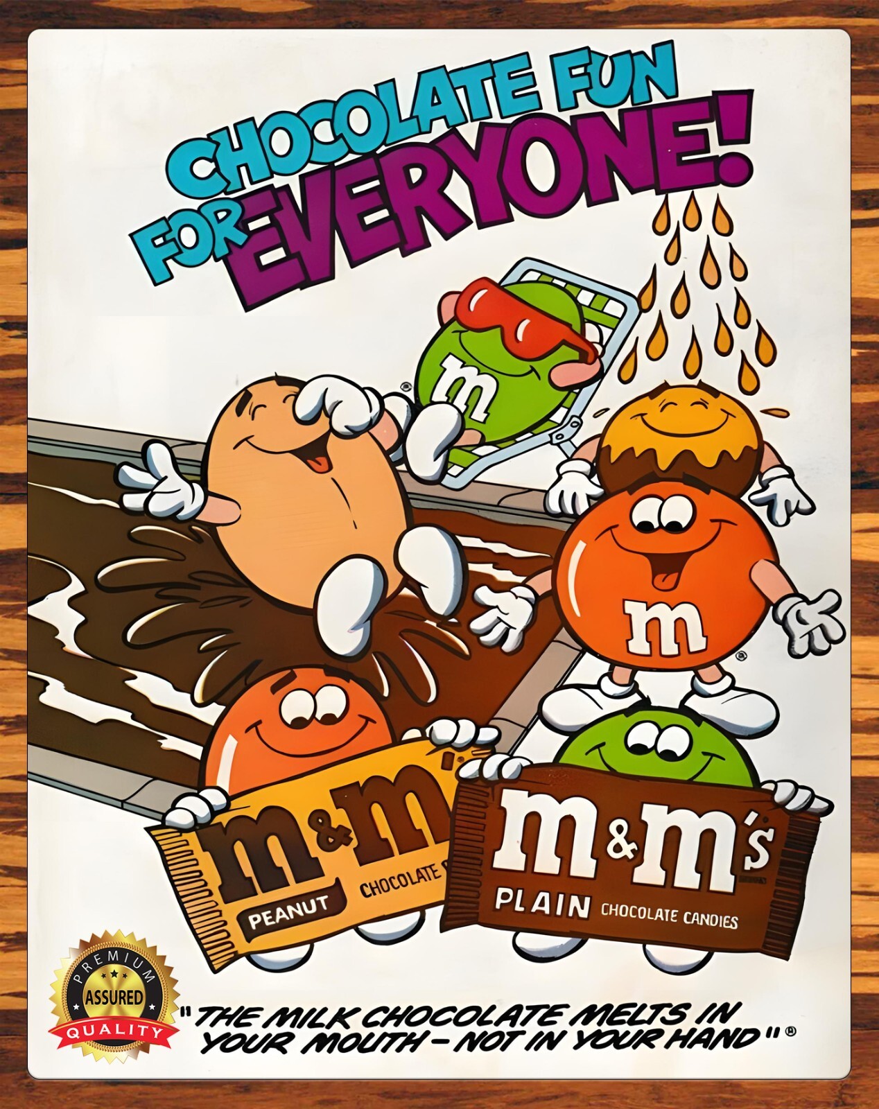 M&M's - Chocolate Fun For Everyone! - 1986 - Rare - Metal Sign 11 x 14