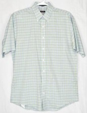Men's Dress Shirts Short Sleeve Button Down Blue Green