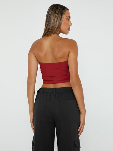 Womens 3 Pack Tube Tops Crop Tops Going Out Strapless Basic Backless Bandeau - Picture 69 of 82