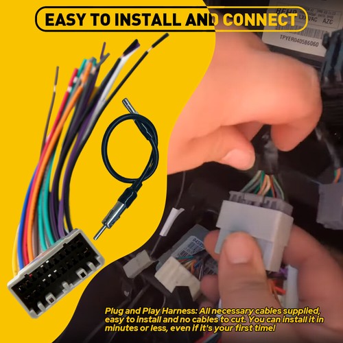 For Jeep Dodge Wrangler Car Stereo Radio Cable Adapter Wire Harness&Antenna - Picture 9 of 9