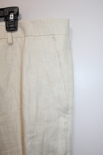MURANO MENS CASUAL ZAC TROUSERS 100% LINEN ECRU BEIGE SIZE 42x36 TALL CLASSIC - Picture 4 of 7