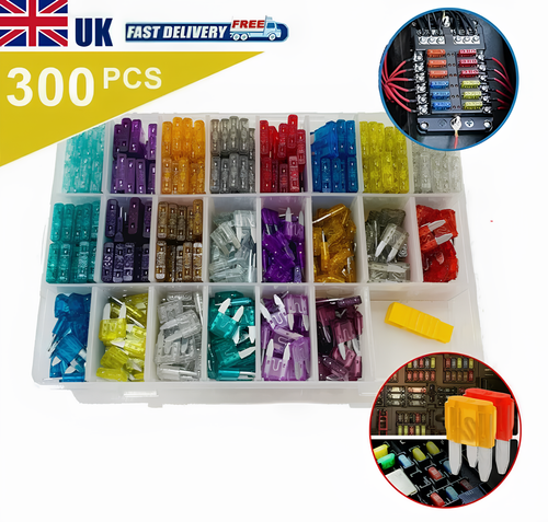 300 Pieces Mini Blade Fuses Car Van Bike Truck Set 2 5 10 15 20 25 30 40A - Picture 13 of 13