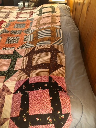 Haut de couette carré grec ancien/vtg en coton, ~77"x75" sans support, blocs ~12,5x12,5 - Photo 4/12