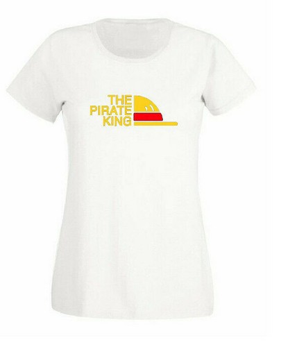 T-SHIRT UNISEXE THE PIRATE KING LUFFY MANGA PIECE ONE LE ROI DES PIRATES CADEAU - Foto 5 di 7