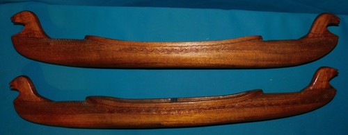 PAIRE DE GRANDES PIROGUES L 70cm .CENTRE DE TABLE ART TRIBAL AFRICAIN AMERINDIEN - Imagen 13 de 18