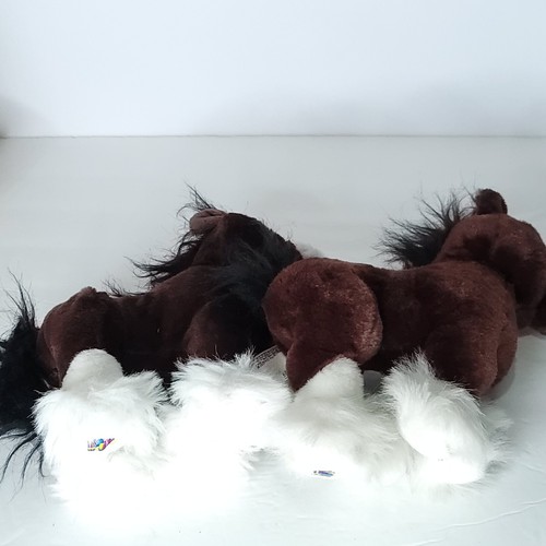Webkinz Clydesdale Horse Lot Of 2 No Code Plush Stuffed Animal 9” One Shiny - Picture 5 of 7