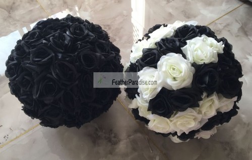 11-12" Rose Flower Kissing Ball Silk Rose Pomander for Wedding and Party 1 Piece - Picture 9 of 35