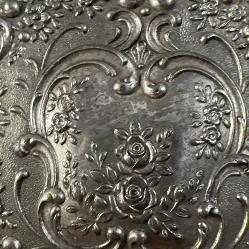 Vintage versilbert verziert Waschtisch Set Handspiegel Haarbürste kleine Bürste JAPAN LESEN - Bild 13 von 16