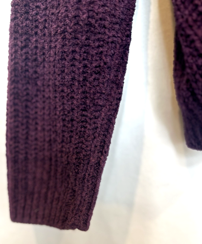 Express Womens Oversized Crop Knit Chenille Sweater Size L Casual Preppy Relax - Picture 4 of 9