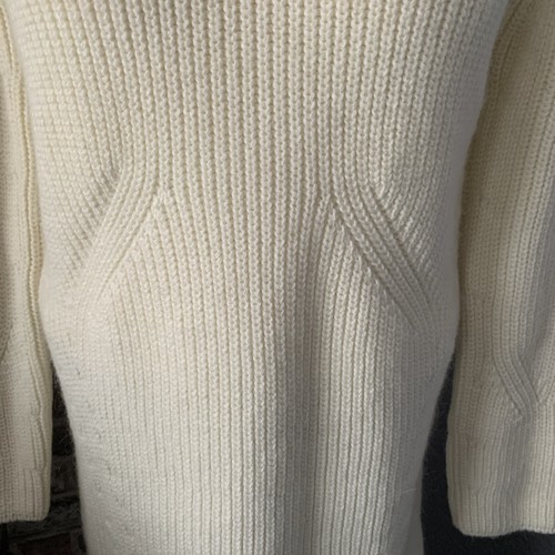 M&S Autograph cremefarbener längerer hochgeschlossener unifarbener Strickpullover Damengröße UK 12 - Bild 2 von 6