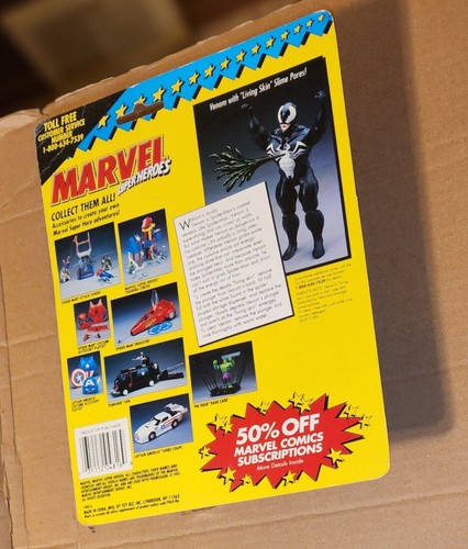 1991 Toy Biz Marvel Living Skin Slime Pores VENOM Action Figure NEW IN BOX - Picture 2 of 2