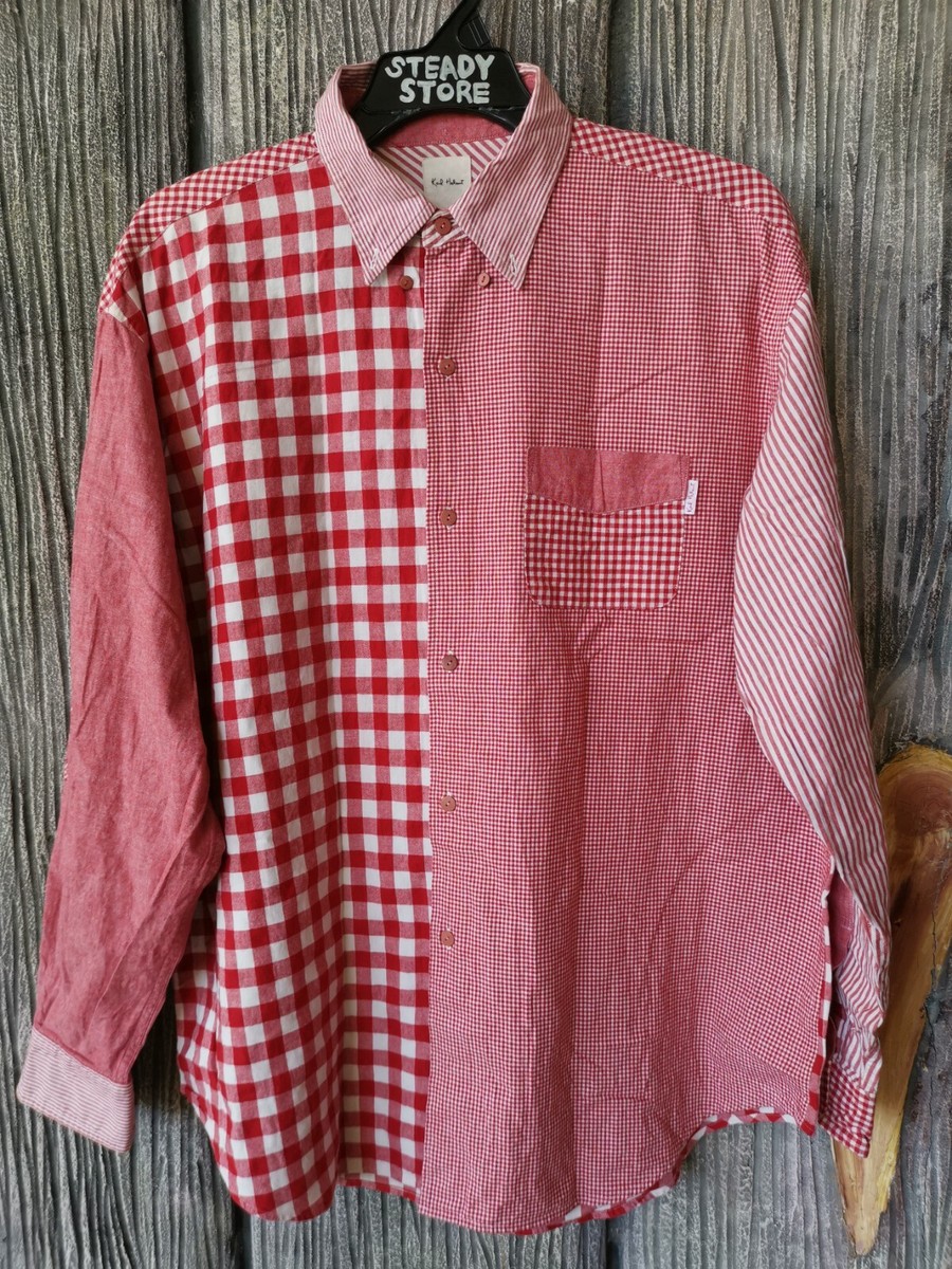 じ*ロ様 Karl Helmut PINK HOUSE A-2 real mou VINTAGE KARL HELMUT PINK HOUSE JAPAN CHECKED DESIGNER BUTTON