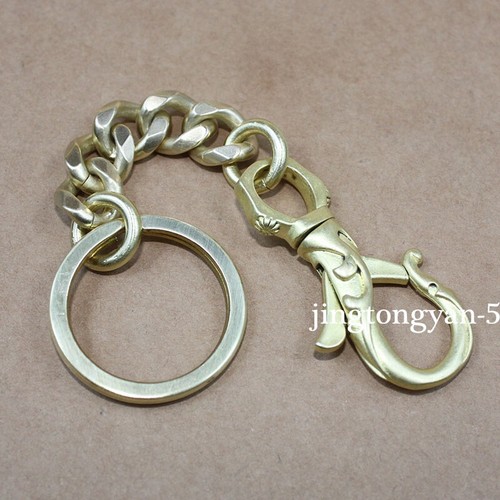 Solid Brass Key Chains Key Holder Wallet Car Keychains Keyrings Belt Clip - Picture 3 of 5