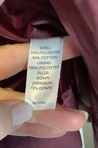 J. Jill Down Puffer Vest Purple Burgundy Warm Women’s Size Small XS Petite - Picture 8 of 9