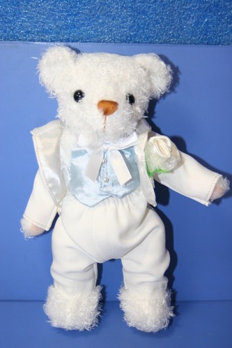 Some Blue Bear Wedding Plush Doll SET White Dress&Tuxedo Teddy Bear Welcome doll - Picture 5 of 14