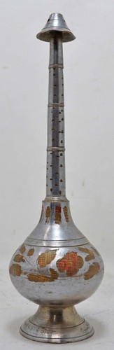 Antique Brass Holy Water Sprinkling Bottle Gulabdani Original Old Hand Crafted - Picture 2 of 7