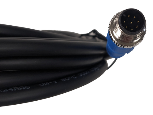 M12 MALE to Wire Lead MOLDED CABLE, STRAIGHT, 8 Pins 5M - Picture 2 of 3
