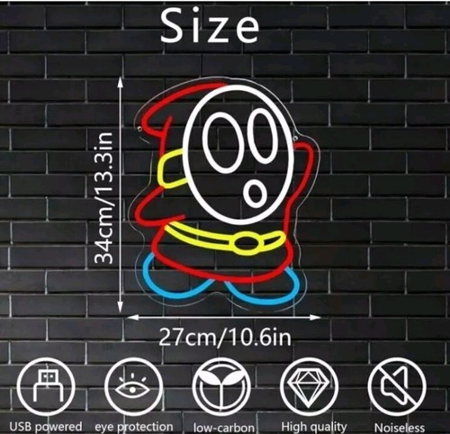 Super Mario Shy Guy - Neon Style Light * New * - Picture 2 of 3
