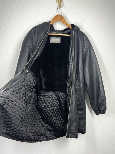 Vintage Wilson Leather Jacket Womens Faux Fur Lined Large Heavyweight Warm - Picture 2 of 5