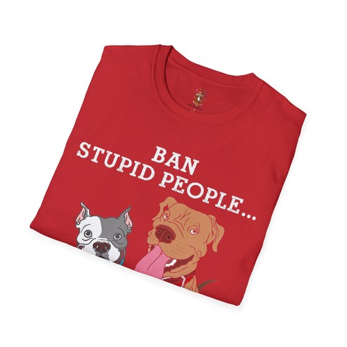 Lustiges T-Shirt Ban Stupid People Pitbull Haustierliebhaber Dogdad Dogmom Geschenk - Bild 69 von 69