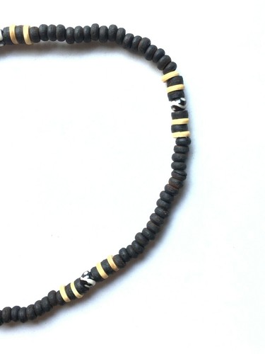 Herren Kind schwarz Halskette Holz kleine Perle Schmuck Choker schönes Geschenk für Jungen - Bild 6 von 7