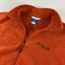 Columbia Jacket Mens XXL Orange Field Gear Full Zip Fleece Pockets Sweater