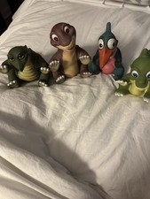 1988 Vintage Pizza Hut Land Before Time Figure Hand Puppets, Set of 4