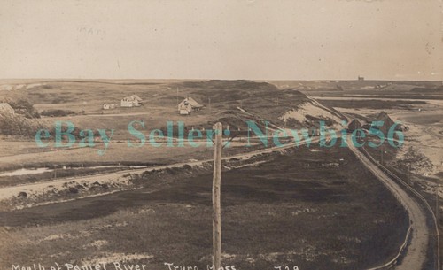 Truro Mass MA - BIRDSEYE VIEW OF RAILROAD STATION - RPPC Postcard Cape Cod