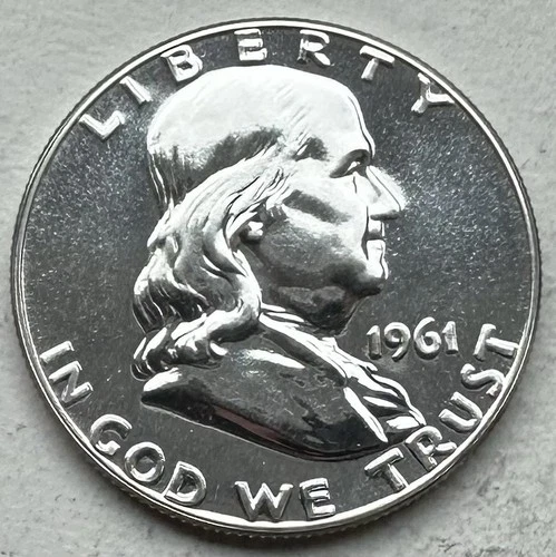 1961 Proof Franklin Half Dollar 90% Silver-INV#8832