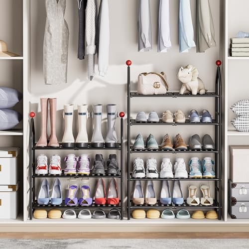 Metal Shoe Rack Organizer - Heavy Duty Shoe Shelf for Closet, 3-Tier Black - Bild 7 von 7