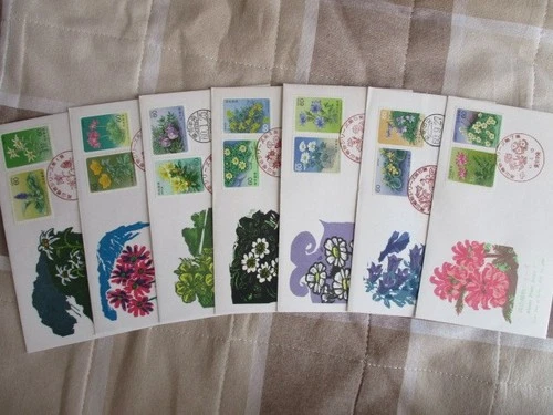 Japan Stamp First Day Cover Alpine Plant Series 7 Covers (高山植物シリーズ) 1984～1986