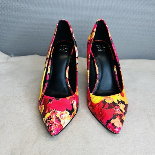New York & Co Damenschuhe Lackleder Stiletto 9M Blumenmuster spitz zulaufend neu - Bild 4 von 9