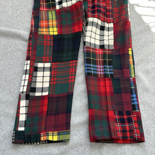 Pantalone VINTAGE Fireside Cottage uomo 34 multicolore patchwork tartan a quadri anni 60 70 - Foto 9 di 15