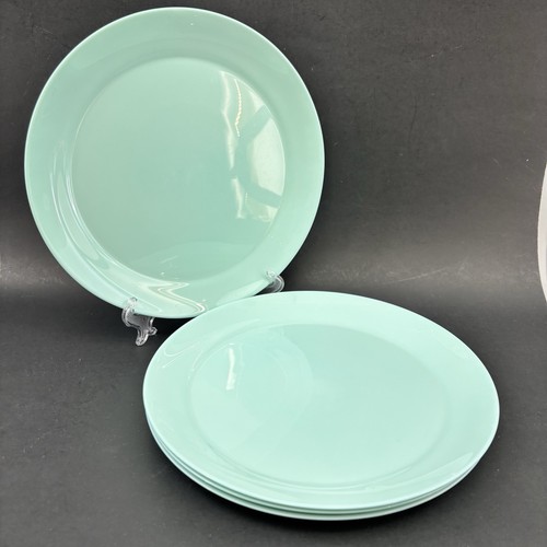 IKEA Seafoam Set/4 Green 10” Glass Dinner Plates Corningware Type Opal