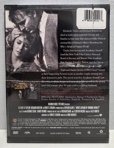 Who's Afraid of Virginia Woolf? (DVD, 1966, 1997) NEW & SEALED - Picture 2 of 4