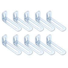 10 Pcs Slotted l Bracket, 2.6"x1.2"x0.7" Adjustable Corner Bracket, Silver