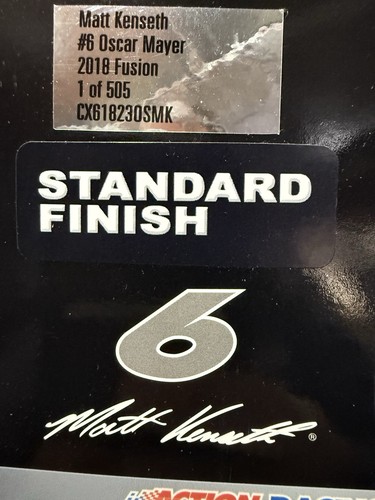 Matt Kenseth #6 Oscar Meyer 2018 1/24 Nascar Diecast - Picture 11 of 11