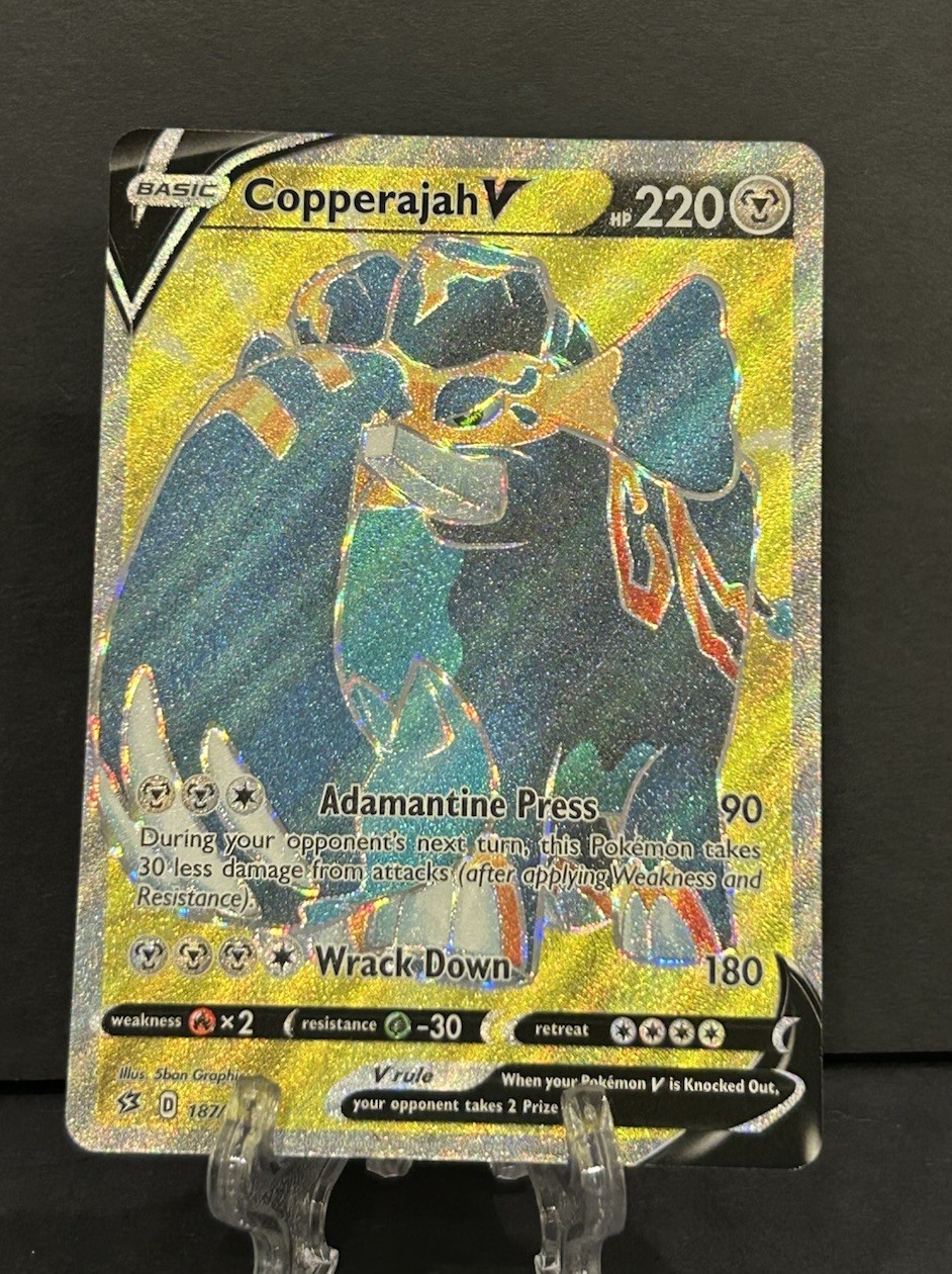 Copperajah V 187/192 SWSH Rebel Clash Full Art Ultra Rare Holo Pokémon 2020 NM