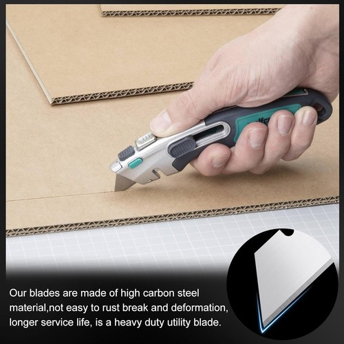 Hojas de cuchillo utilitario, 100 piezas hojas de afeitar, cortador de caja de acero al carbono Sk5 Bla - Imagen 6 de 7