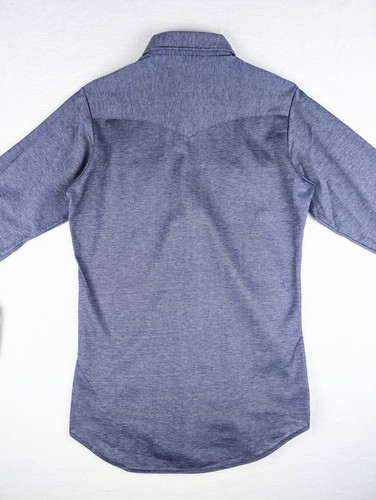 Lee Vintage Hemd Western Pearl Snap Chambray blau Gr. 16 - 35 extra lange Frack USA - Bild 10 von 14