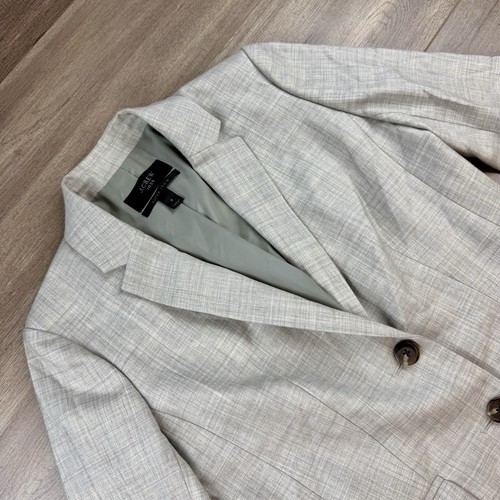 Chaqueta J Crew 1035 Dos Botones Super 120s Lana Merino Para Mujer 0 Gris Blazer Muesca - Imagen 5 de 19